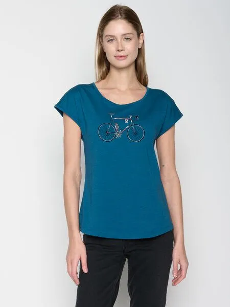 GreenBomb GREENBOMB Bike Norway Cool - Sportliches T-Shirt aus Bio-Baumwolle / hochwertiger Print / GOTS / Fair & Vegan, Blau (rich blue), – Produktbild 3 von 4