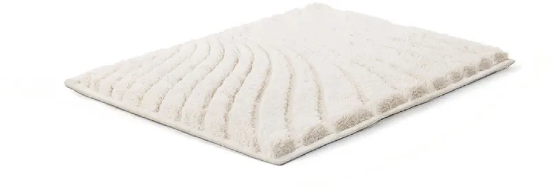 Grund Grund Badematte Caffi, Höhe 20 mm, rutschhemmend beschichtet, fußbodenheizungsgeeignet, Polyester, rechteckig, Zeitlos schönes Wellenmuster, mit Hoch-Tief, 5 Jahre Garantie, Beige, – Produktbild 3 von 7