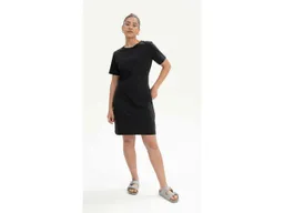 MELA MELA Bio-Damen-Mini-T-Shirt-Kleid "DARSHA" mit Rundhalsausschnitt, schwarz, Gr. L – Produktbild 1 von 1