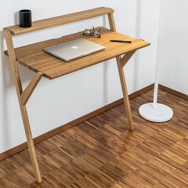 kleiderleiter kleiderleiter Design Schreibtisch für Home Office aus Massivholz Eiche – Produktbild 4 von 4