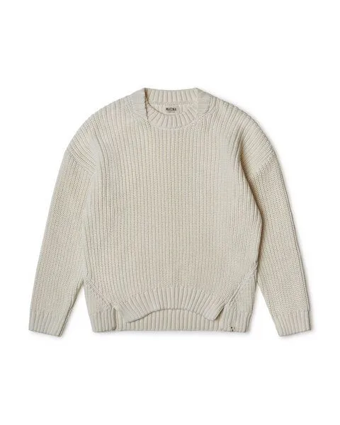 MATONA Matona Strickpullover für Kinder / Regular Cotton Sweater Kids, Weiß, – Produktbild 3 von 4