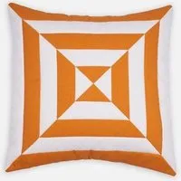 El Puente El Puente Kissenbezug "Mühle" | Fair Trade & Handmade aus Indien | Bio-zertifiziert, Weiß,orange, – Produktbild 1 von 1