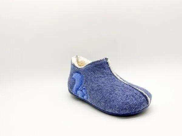 thies Veganer Kids Organic Slipper Boot "thies ®" aus recycelten Flaschen, Navy (blau), – Produktbild 2 von 4