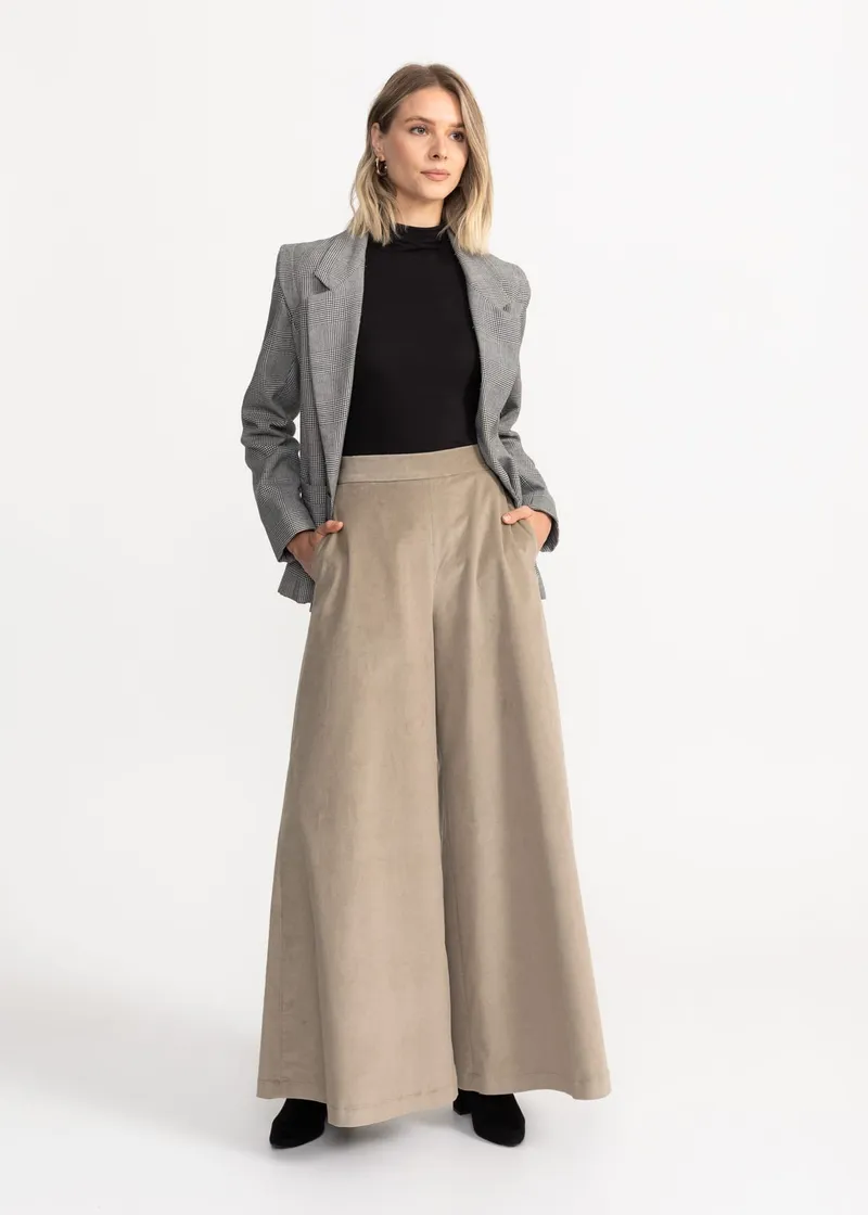 De IONESCU De IONESCU Damen vegan Hose Palazzo Kord, Beige, – Produktbild 1 von 2