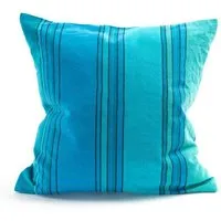 HängemattenGlück HängemattenGlück Sofakissen 40x40cm Latex & Kapok - Blautöne, Azurblau gestreift, – Produktbild 1 von 1