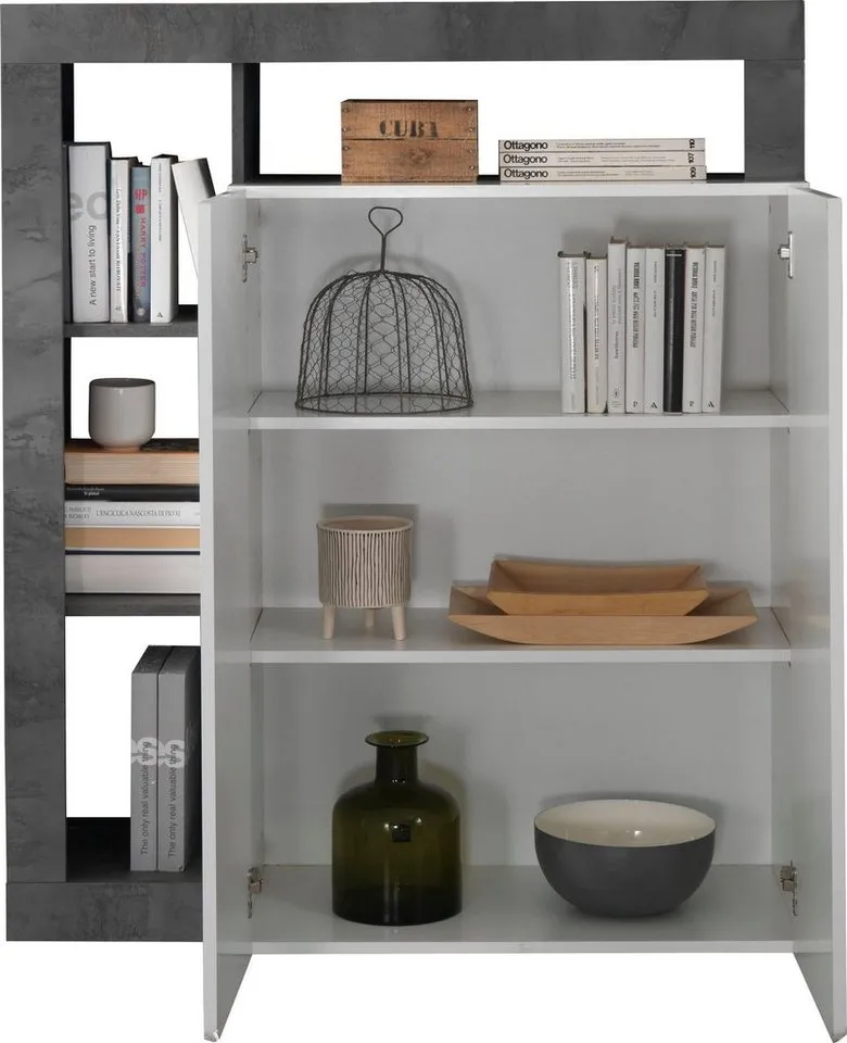 Home affaire Highboard Hamburg, Breite 108 cm, Weiß, – Produktbild 7 von 9