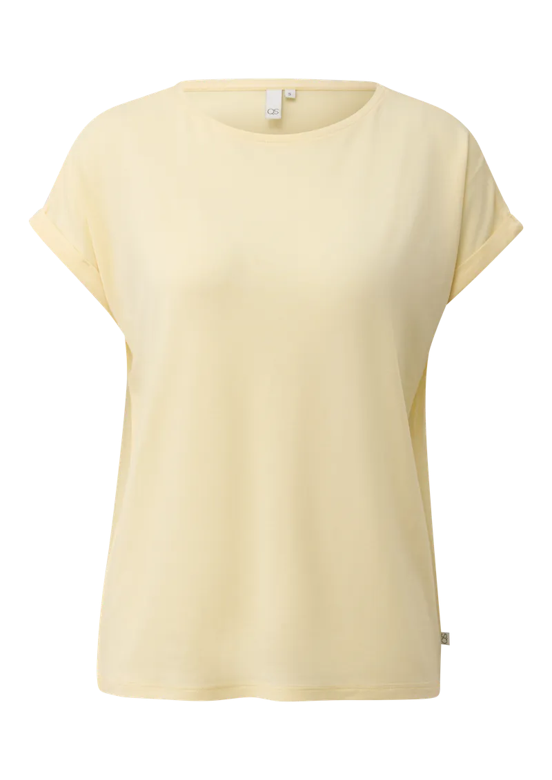 QS QS T-Shirt aus Lyocellmix, Gelb, – Produktbild 1 von 3