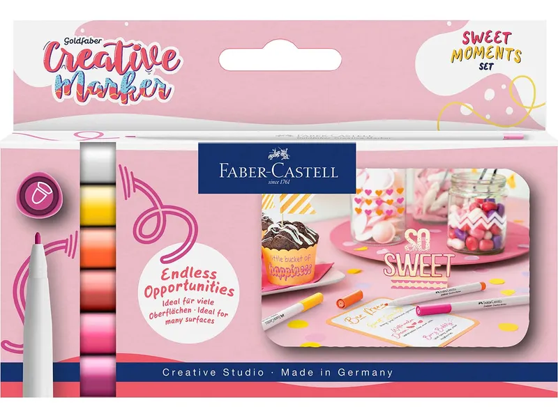 Faber-Castell Faber-Castell 6er-Set Goldfaber Creativ-Marker "Sweet Moments" 1,5-Spitze – Produktbild 1 von 1