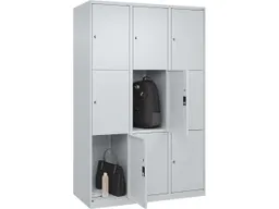 C+P C+P Schließfachschrank Classic PLUS, 9 Fächer, 1850x1200x500mm, Lichtgrau/Lichtgrau – Produktbild 1 von 1