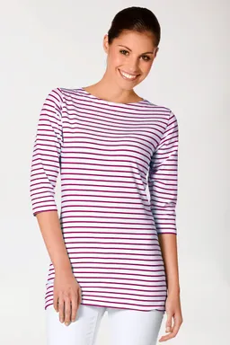 BERUFSBEKLEIDUNG Longshirt Damen - 3/4 Arm, bordeaux/weiß - Berufsbekleidung.de – Produktbild 1 von 1