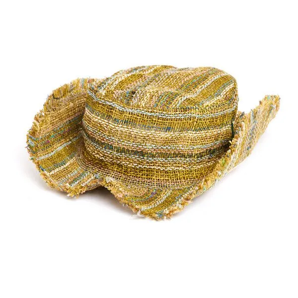 short'n'pietz short'n'pietz Sommerhut aus Hanf, Grün türkis gestreift, – Produktbild 3 von 4