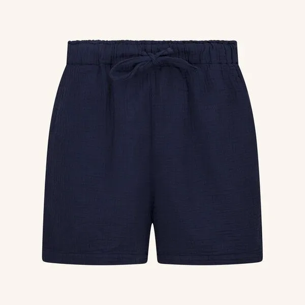 NORDLICHT NORDLICHT Musselin Shorts aus 100% Bio-Baumwolle LEJA, Blau, – Produktbild 2 von 4