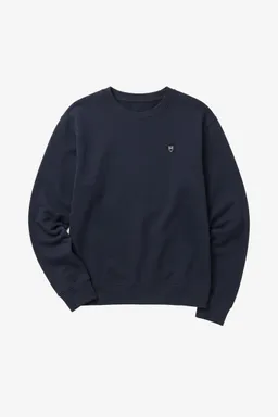 KnowledgeCotton Apparel KnowledgeCotton Apparel Herren vegan Sweatshirt Mit Aufnäher Rundhalsausschnitt, „total Eclipse “, Blau – Produktbild 1 von 1