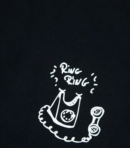 päfjes päfjes Ring Ring Telefon - Brust Motiv - Fair Wear Männer T-Shirt - Schwarz – Produktbild 2 von 3