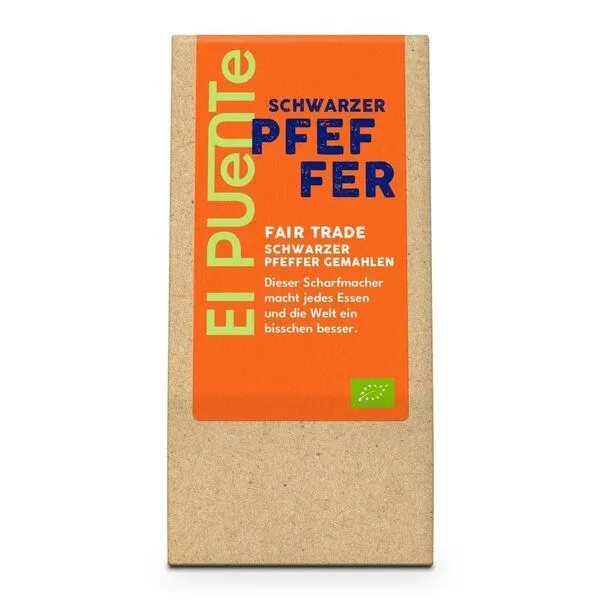 El Puente El Puente Bio-Pfeffer schwarz gemahlen | Fair Trade | Bio-zertifiziert | Vegan | Glutenfrei, Mehrfarbig, – Produktbild 1 von 2