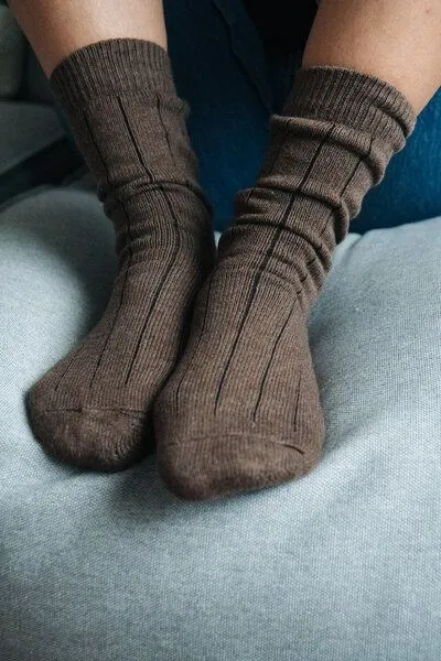 SALZWASSER SALZWASSER 2 Paar Grobstricksocken Bio-Baumwolle, Braun, – Produktbild 1 von 4