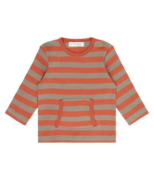 Sense Organics sense-organics Baby LA Shirt chili cinder grau geringelt Bio Baumwolle, Red, – Produktbild 1 von 1