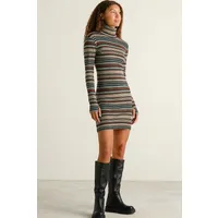 Dedicated DEDICATED Damen vegan Kleid Lunsen Stripe In Grün, Hellgrün, – Produktbild 1 von 1