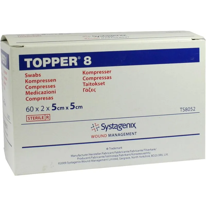 Solventum Germany TOPPER 8 Kompr.5x5 cm steril 60X2 St Kompressen – Produktbild 1 von 1