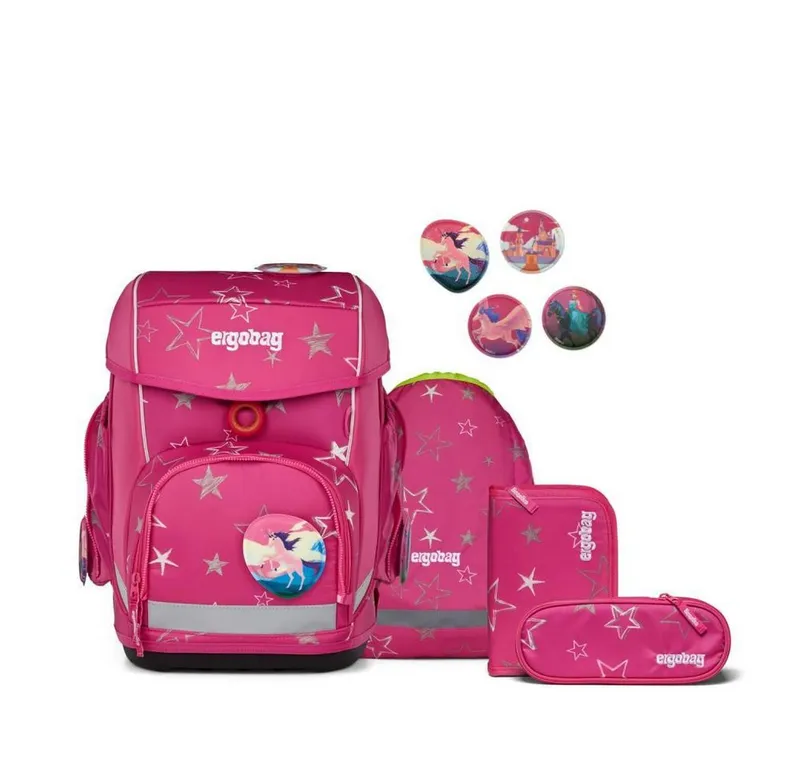 Ergobag Ergobag Schulranzen Cubo (5tlg., inkl. Sportbeutel, Federmäppchen, Schlampermäppchen und Kletties), Sternzaubär, – Produktbild 1 von 5