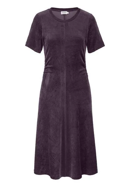 hessnatur hessnatur Samt-Jerseykleid kniebedeckend Slim aus TENCEL Modal mit Bio-Baumwolle, Dunkle traube, – Produktbild 3 von 4