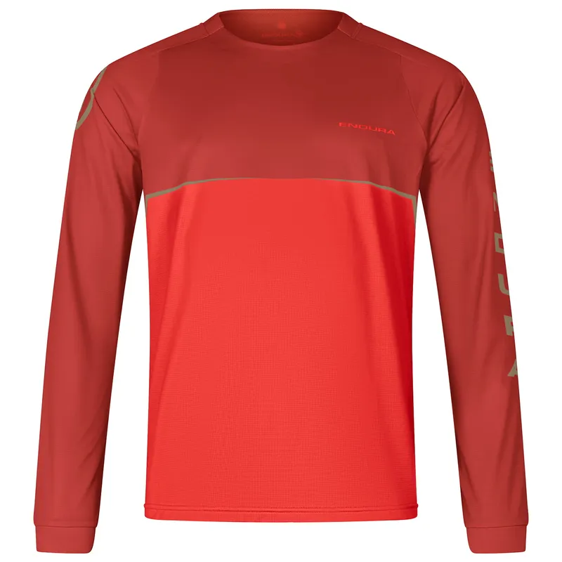 Endura Endura Langarm-Core Printed Bikeshirt, für Herren, Rot, – Produktbild 1 von 1