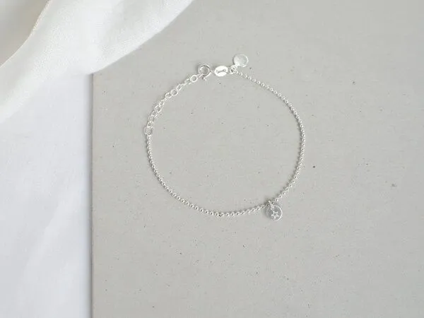 renna deluxe renna deluxe Armband mit Stern Anhänger | Kugel Armband Sterling Silber Gold, Silber, – Produktbild 2 von 4