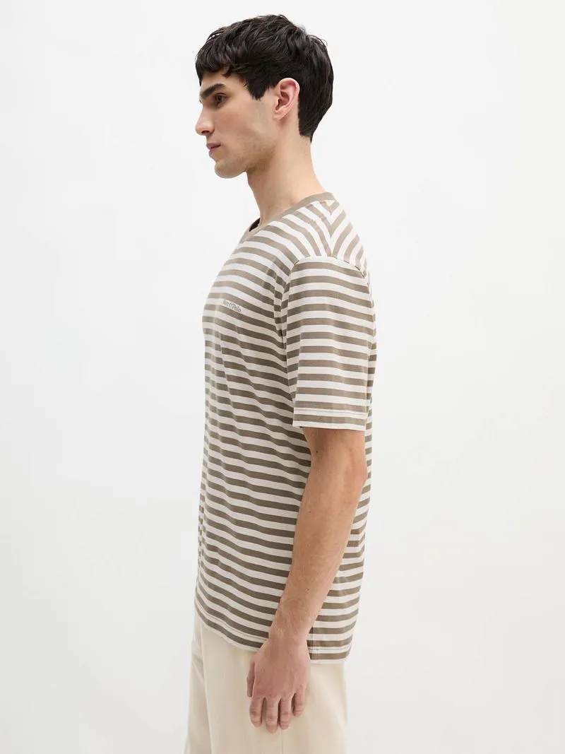 Marc O'Polo Marc O'Polo T-Shirt Stripes Khaki - Größe XL, Khaki, – Produktbild 3 von 5