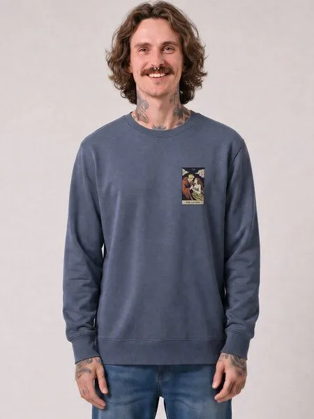 watapparel watapparel Sweatshirt Unisex Tarot The Lovers, Blue grey, – Produktbild 2 von 2