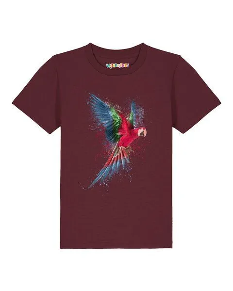 watabout.kids watabout.kids T-Shirt Kinder Papagei, Burgundy, – Produktbild 1 von 2