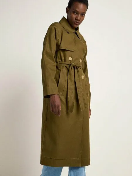 LANIUS LANIUS Trenchcoat aus TENCEL Lyocell und Bio-Baumwolle, Dark olive, – Produktbild 1 von 4
