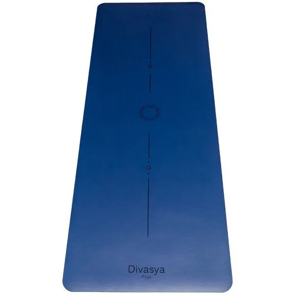 Divasya Divasya Yogamatte Naturkautschuk | rutschfester japanischer Grip | 6 Farben | Gurt & Hülle, Jeans blue, – Produktbild 1 von 4