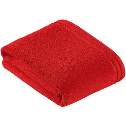 VOSSEN VOSSEN Badetuch Calypso Feeling, Walkfrottee (1-St), mit schmaler Bordüre aus 100% Baumwolle, Vegan, einfarbig, Rot, – Produktbild 4 von 7