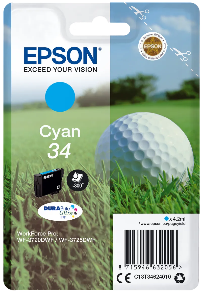 Epson Epson Tintenpatrone T3462/ 34 cyan – Produktbild 1 von 2