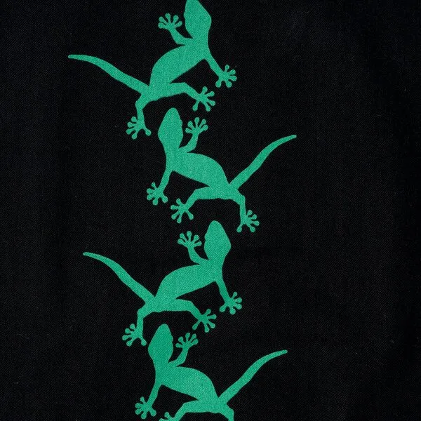HANDGEDRUCKT HANDGEDRUCKT "Geckos" Shopper aus Baumwolle kbA, Schwarz, – Produktbild 2 von 2