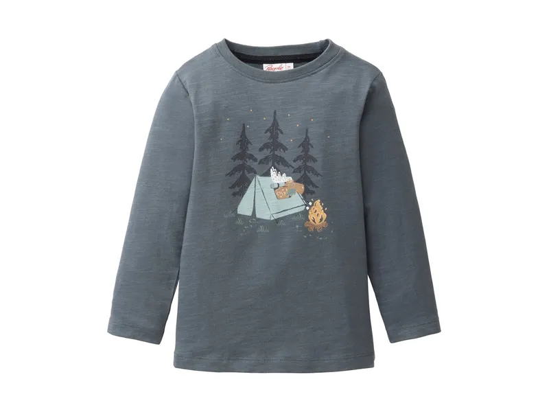 People Wear Organic People Wear Organic Langarm-Shirt schieferblau 110/116, Blau, – Produktbild 1 von 1