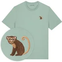 LIGARTI Besticktes T-Shirt – Albert der Affe – LIGARTI Tiermanufaktur, Mintgrun, – Produktbild 1 von 1