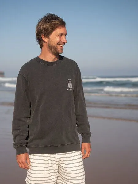 FUXBAU FUXBAU Männer Stay Salty Sweater - salzschwarz, Salzschwarz, – Produktbild 2 von 4