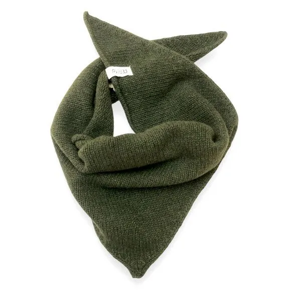 Rifò - Circular Fashion Made in Italy Rifò - Circular Fashion Made in Italy gestricktes Bandana/ Dreieckstuch Masha aus Recycelter Kaschmirwolle, Grün, – Produktbild 3 von 4
