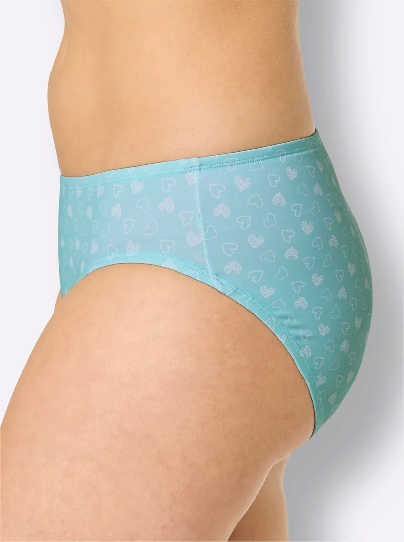 wäschepur Jazzpants 2x mint-weiß-bedruckt + 1x mint, 2x mint-weiß-bedruckt + 1x mint, – Produktbild 2 von 3