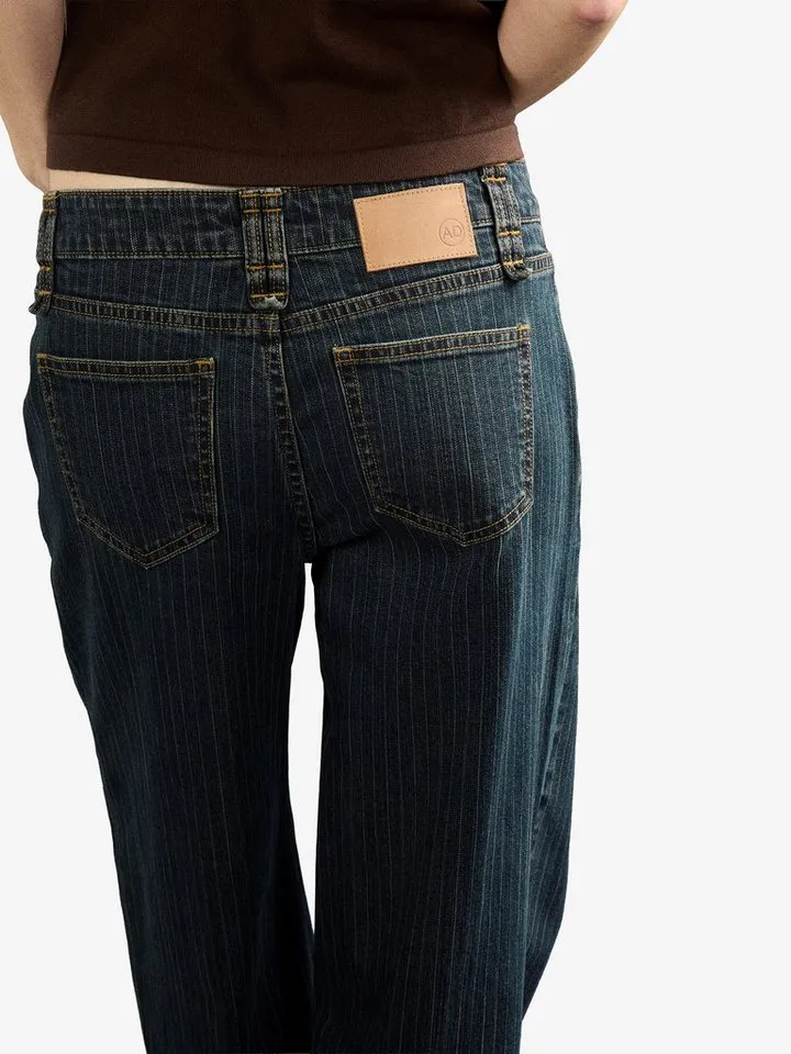 Apricot Apricot Weite Jeans Nadelstreifen-Jeans mit weitem Bein, Blau, – Produktbild 5 von 5