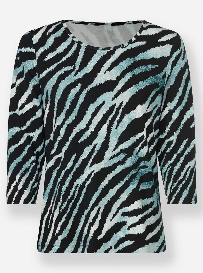 Witt Print-Shirt, Schwarz-petrol-bedruckt, – Produktbild 2 von 2