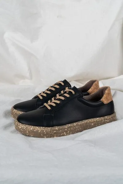 AGAZI AGAZI DORI sneakers, Schwarz mit kork, – Produktbild 1 von 4