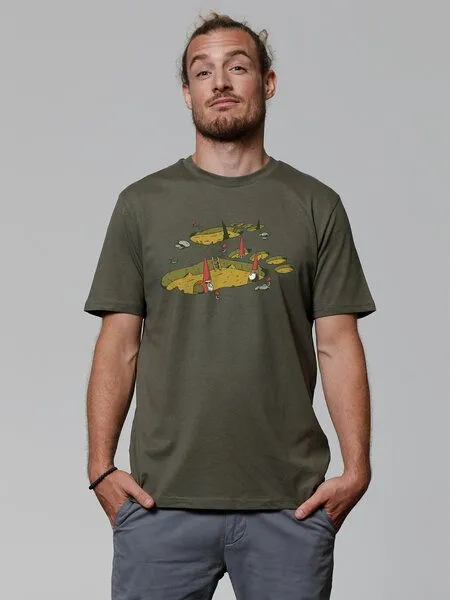 watapparel watapparel T-Shirt Unisex Gnome Footprint, Khaki, – Produktbild 2 von 3