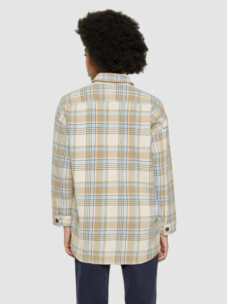 KnowledgeCotton Apparel KnowledgeCotton Apparel Heavy flannel check overshirt, Beige check, – Produktbild 1 von 4