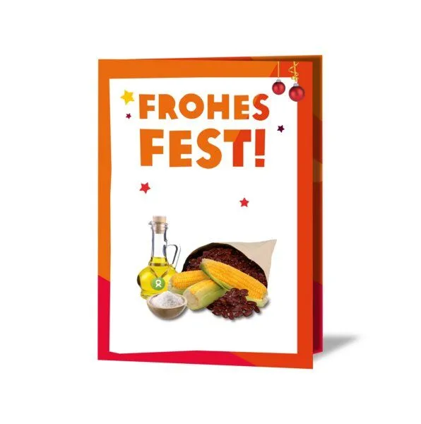 OxfamUnverpackt OxfamUnverpackt Spenden-Geschenk "Nahrungspakete" (Weihnachtskarte mit Magnet) – Produktbild 2 von 2