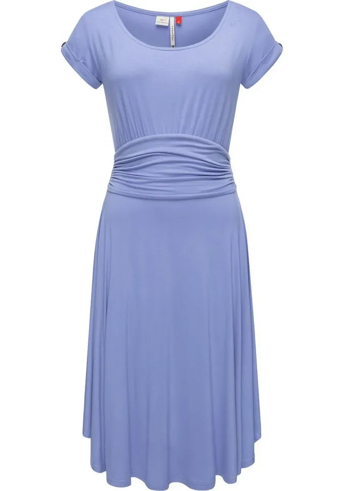 ragwear ragwear Sommerkleid Yvone Solid leichtes Jersey-Kleid mit Taillengürtel, Blau, – Produktbild 1 von 2