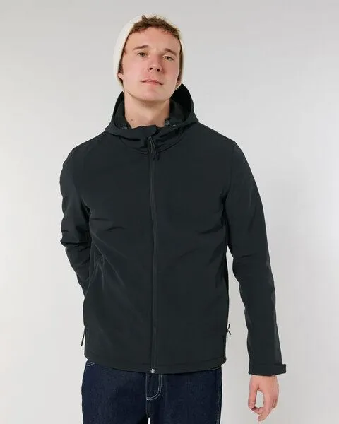 YTWOO YTWOO Herren Eco Softshell Jacke mit Kapuze, Schwarz, – Produktbild 1 von 4