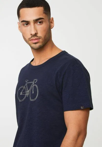 recolution Herren T-Shirt aus weicher Baumwolle (Bio) | BAY SIMPLE BIKE recolution, Dark navy (blau), – Produktbild 4 von 4