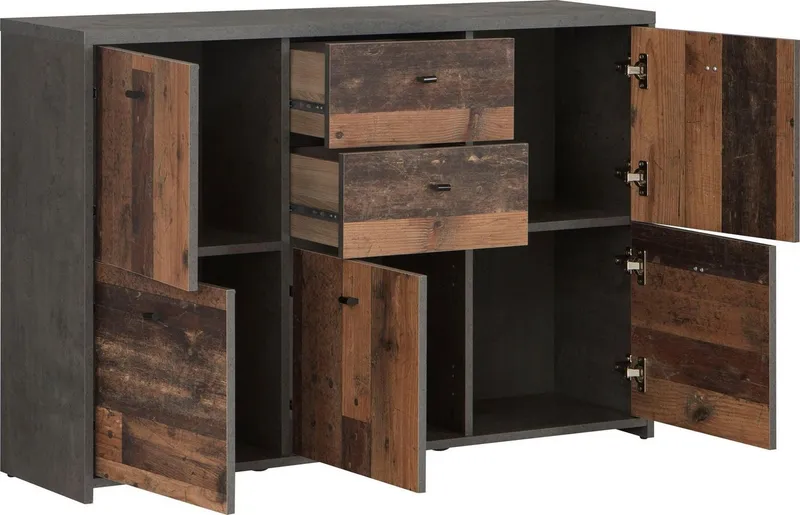 FORTE Kommode CHEST, Breite ca. 114 cm, Grau, – Produktbild 5 von 5